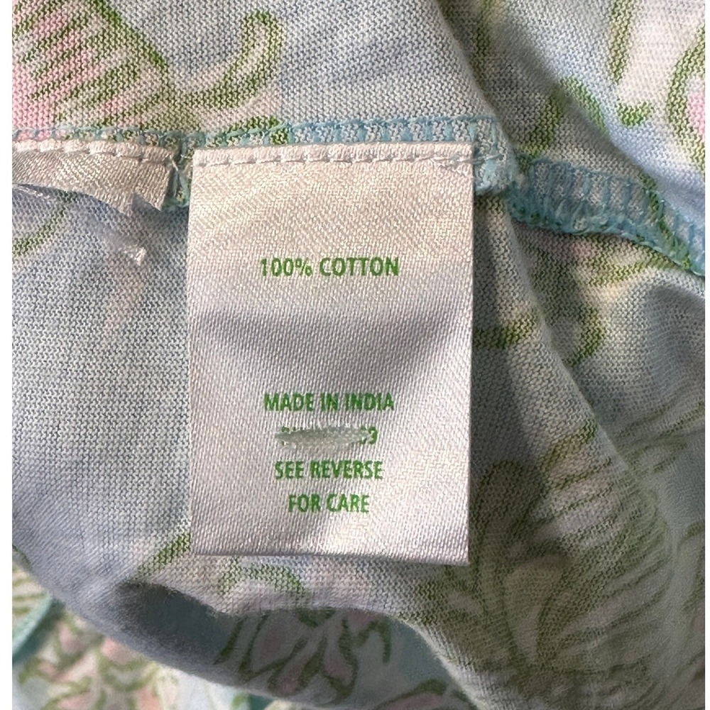 Lilly Pulitzer NWOT Mermaid Cove Maxi Dress SZXL Blue Green Cotton Linen blend - Picture 14 of 15